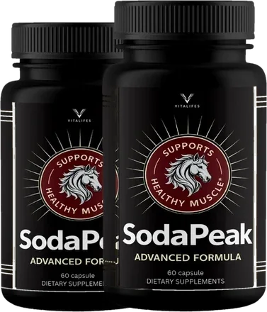 2 black SodaPeak capsule bottles, 60 capsules each