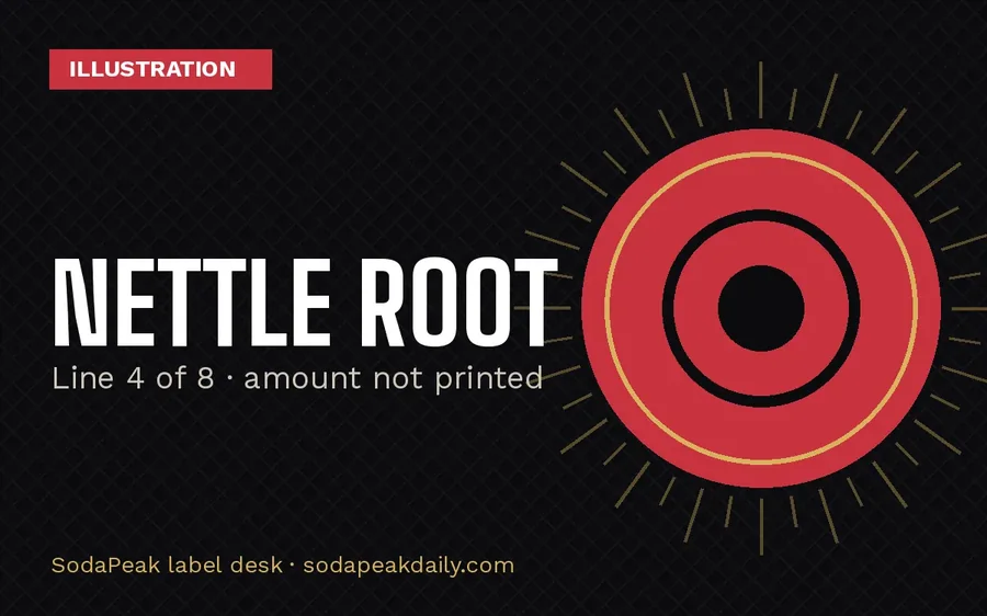 Illustration card for Nettle root, line 4 of 8 of the SodaPeak blend