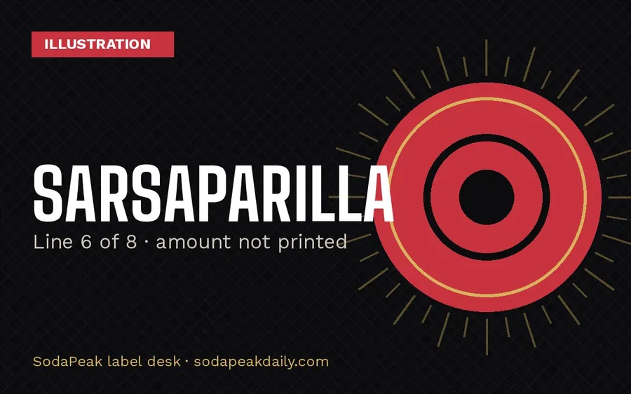 Illustration card for Sarsaparilla, line 6 of 8 of the SodaPeak blend
